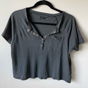 Urban Outfitters ‘Out from Under’ Lounge Button-Up Crop Top